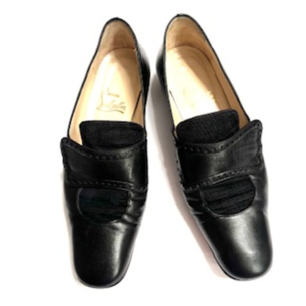 Christian Louboutin Women's  Leather Loafer,  Black, Size 37